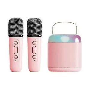 Deuninker Portable Bluetooth Karaoke Speaker with LED Lights & 2 Wireless Mics | 120dB Sound, 10H Playtime, Pink Deuninker Portable Bluetooth Karaoke Speaker with LED Lights & 2 Wireless Mics | 120dB Sound, 10H Playtime, Pink