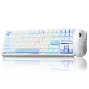 AULA Wireless Keyboard and Mouse Combo, F87 Mechanical Keyboard, 75% TKL Gasket Custom Hot Swappable + SC580 Wireless Gaming Mouse - White AULA Wireless Keyboard and Mouse Combo, F87 Mechanical Keyboard, 75% TKL Gasket Custom Hot Swappable + SC580 Wireless Gaming Mouse - White