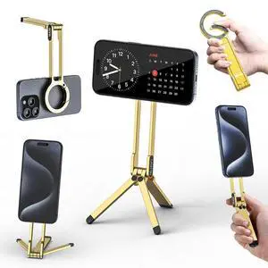 Deuninker MA30 Magnetic Phone Tripod Stand for iPhone - Aluminium Maglock Smartphone Mini Tripod Pocket Cell Phone Stand Strong Magnet Quick Mount Compatible with iPhone 17 16 15 14 13 12 Series, Gold Deuninker MA30 Magnetic Phone Tripod Stand for iPhone - Aluminium Maglock Smartphone Mini Tripod Pocket Cell Phone Stand Strong Magnet Quick Mount Compatible with iPhone 17 16 15 14 13 12 Series, Gold