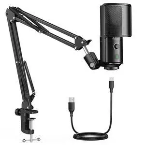 Deuninker USB Podcast Microphone, PC Computer Condenser Microphone Plug & Play Mic Kit with Boom Arm Stand, 16MM Large Diaphragm, Mute Button for Recording Singing Streaming YouTube Gaming-T669PRO1 Deuninker USB Podcast Microphone, PC Computer Condenser Microphone Plug & Play Mic Kit with Boom Arm Stand, 16MM Large Diaphragm, Mute Button for Recording Singing Streaming YouTube Gaming-T669PRO1