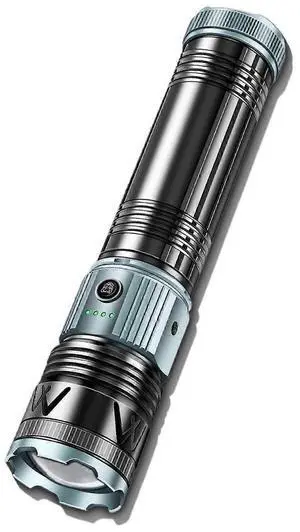 Deuninker X9 Multi-Mode Tactical Flashlight, 30,000 Lumens Rechargeable LED with Zoom, Power Bank, Black Deuninker X9 Multi-Mode Tactical Flashlight, 30,000 Lumens Rechargeable LED with Zoom, Power Bank, Black