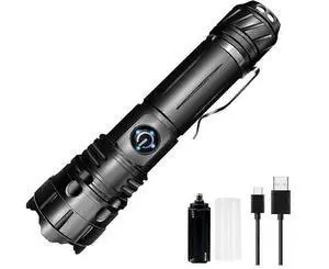 Deuninker 100,000 Lumen USB-C Rechargeable LED Flashlight, Waterproof & Shockproof, Adjustable Focus, 5 Modes (Black) Deuninker 100,000 Lumen USB-C Rechargeable LED Flashlight, Waterproof & Shockproof, Adjustable Focus, 5 Modes (Black)