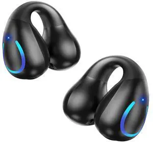 2026 Open Ear Bone Conduction Headphones Bluetooth 5.4 Wireless Clip On Earbuds with Digital Display Charging Case 60Hours Playtime Sport Earphones Built-in Mic Waterproof for Running Fitness Exercise 2026 Open Ear Bone Conduction Headphones Bluetooth 5.4 Wireless Clip On Earbuds with Digital Display Charging Case 60Hours Playtime Sport Earphones Built-in Mic Waterproof for Running Fitness Exercise