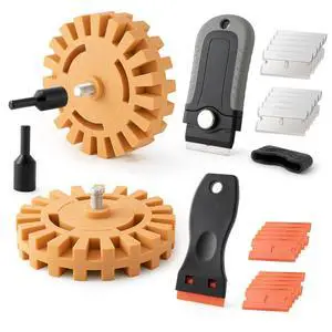 Gomake Decal Remover Eraser Wheel Tool Kit with Drill Adapter Vinyl Decal Adhesive Removal Tool with Razor Blade Scraper for Removing Pinstripes, Stickers (Mix, 2 Pack Slotted) Gomake Decal Remover Eraser Wheel Tool Kit with Drill Adapter Vinyl Decal Adhesive Removal Tool with Razor Blade Scraper for Removing Pinstripes, Stickers (Mix, 2 Pack Slotted)