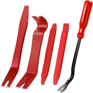 GRC-201 Auto Trim Removal Tool Kit 5 PCS Nylon Car Panel and Dashboard Dismantling Tools No-Scratch Interior Molding and Audio Installation Tools with Fastener Remover Red GRC-201 Auto Trim Removal Tool Kit 5 PCS Nylon Car Panel and Dashboard Dismantling Tools No-Scratch Interior Molding and Audio Installation Tools with Fastener Remover Red