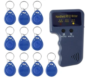 EM4305 125KHz RFID Frequency Handheld Portable ID Card Data Encoder Programmer Reader Writer Writable Proximity Tags Keyfobs Key Input Device for Security Access Control System Office Hotel EM4305 125KHz RFID Frequency Handheld Portable ID Card Data Encoder Programmer Reader Writer Writable Proximity Tags Keyfobs Key Input Device for Security Access Control System Office Hotel