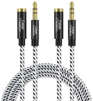 35mm Headphone Extension Cable 35mm Male to Female Stereo Audio Extension Cable Adapter with Gold Plated Connector 2Pack 6 Feet 35mm Headphone Extension Cable 35mm Male to Female Stereo Audio Extension Cable Adapter with Gold Plated Connector 2Pack 6 Feet