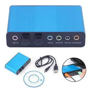 USB 6 Channel 5.1 / 7.1 Surround Sound Card PC Laptop Desktop Tablet Audio Optical Adapter Card Converter USB 6 Channel 5.1 / 7.1 Surround Sound Card PC Laptop Desktop Tablet Audio Optical Adapter Card Converter
