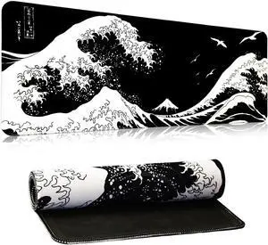 Black Large Mouse Pad Japanese Sea Wave Anime Gaming Mouse Pad Extended Kanagawa Non-Slip Rubber Base Mouse Mat 31.5 X 11.8 Inch Stitched Edges Keyboard Mice Pad Desk Pad Black Large Mouse Pad Japanese Sea Wave Anime Gaming Mouse Pad Extended Kanagawa Non-Slip Rubber Base Mouse Mat 31.5 X 11.8 Inch Stitched Edges Keyboard Mice Pad Desk Pad
