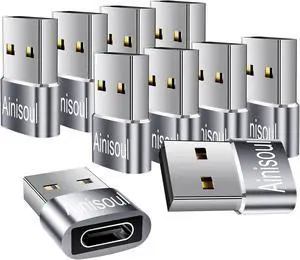 USB C to USB Adapter 10 Pack USB C Female to USB Male Adapter USBC to USB Adapter USB to C Adapter USB to Type C Adapter USBA to USBC Adapter for iPhone 15/14/13 iPad Pro AirPods Grey USB C to USB Adapter 10 Pack USB C Female to USB Male Adapter USBC to USB Adapter USB to C Adapter USB to Type C Adapter USBA to USBC Adapter for iPhone 15/14/13 iPad Pro AirPods Grey