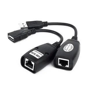 USB 2.0 Extension Extender Adapter male & Female Up To 150ft Using CAT5/CAT5E/6 RJ45 Lan Network Ethernet Repeater Cable USB 2.0 Extension Extender Adapter male & Female Up To 150ft Using CAT5/CAT5E/6 RJ45 Lan Network Ethernet Repeater Cable