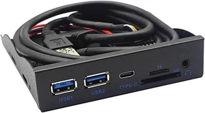 USB3.2 GEN1 5Gbps Type C & 2 x USB-A Hub 3.5 Front Panel USB 3.0 SD/Micro SD/TF 3.5" Internal Card Reader with 4-Pole 3.5mm HD-Audio for 3.5 inch Floppy Disk Bay USB3.2 GEN1 5Gbps Type C & 2 x USB-A Hub 3.5 Front Panel USB 3.0 SD/Micro SD/TF 3.5" Internal Card Reader with 4-Pole 3.5mm HD-Audio for 3.5 inch Floppy Disk Bay