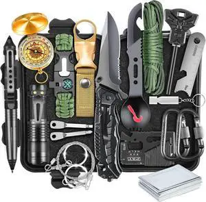 Survival Kit, Gifts for Men Dad Husband, Emergency Survival Gear and Equipment 19 in 1, Fishing Hunting Birthday for Men, Camping Accessories, Cool Gadget, Camping Essentials Survival Kit, Gifts for Men Dad Husband, Emergency Survival Gear and Equipment 19 in 1, Fishing Hunting Birthday for Men, Camping Accessories, Cool Gadget, Camping Essentials