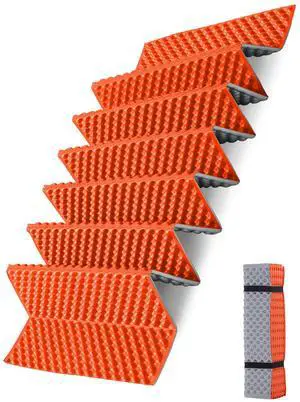 Camping Foam Sleeping Pad, Lightweight Closed Cell Folding Camping Mat, Moisture-Proof, Orange, 73" X 5.2"X 0.6", 15.8 Oz Camping Foam Sleeping Pad, Lightweight Closed Cell Folding Camping Mat, Moisture-Proof, Orange, 73" X 5.2"X 0.6", 15.8 Oz