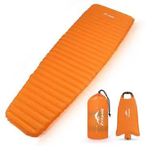 Camping Sleeping Pad, Ultralight Waterproof Inflatable Sleeping Mat with Inflation Bag, Lightweight Portable Compact Air Mattress for Outdoor Backpacking Hiking Traveling Tent Use (Single, Orange) Camping Sleeping Pad, Ultralight Waterproof Inflatable Sleeping Mat with Inflation Bag, Lightweight Portable Compact Air Mattress for Outdoor Backpacking Hiking Traveling Tent Use (Single, Orange)