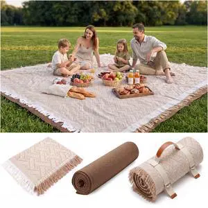 2 in 1 Extra Large Rug Outdoor Picnic Blanket Waterproof Woven Boho Mat Giant Beach Towel Travel Essential Yoga Accessories Park Patio Lawn Garden Ground Music Festival Concert Must Have 2 in 1 Extra Large Rug Outdoor Picnic Blanket Waterproof Woven Boho Mat Giant Beach Towel Travel Essential Yoga Accessories Park Patio Lawn Garden Ground Music Festival Concert Must Have