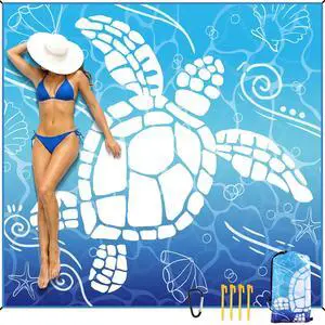 Beach Blanket Waterproof Sandproof 8 X 7 Ft Beach Mat 34 Adults Extra Large Outdoor Picnic Mat with Stakes & Travel Bag Foldable Beaches Essentials for Summer Outdoor Picnic Camping (Blue Sea Turtle) Beach Blanket Waterproof Sandproof 8 X 7 Ft Beach Mat 34 Adults Extra Large Outdoor Picnic Mat with Stakes & Travel Bag Foldable Beaches Essentials for Summer Outdoor Picnic Camping (Blue Sea Turtle)