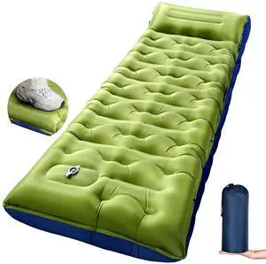 Camping Sleeping Pad,Extra Wide 6 inch Thick Inflatable Sleeping Pads with Built-in Foot Pump and Pillow,Ultralight Camping Mat Gear for Outdoor Hiking,Camping Camping Sleeping Pad,Extra Wide 6 inch Thick Inflatable Sleeping Pads with Built-in Foot Pump and Pillow,Ultralight Camping Mat Gear for Outdoor Hiking,Camping