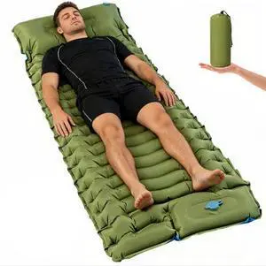 Camping Sleeping Pad, Camping Mat Thick Ultralight with Pillow, Built-in Foot Pump Self Inflating Sleeping Pad for Camping, Compact Camping Pad for Hiking, Backpacking, Travel Tent Camping Sleeping Pad, Camping Mat Thick Ultralight with Pillow, Built-in Foot Pump Self Inflating Sleeping Pad for Camping, Compact Camping Pad for Hiking, Backpacking, Travel Tent