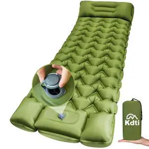 Camping Sleeping Pad with Pillow, Built-in Foot Pump Inflatable Sleeping Pad, Ultralight Air Mattress, Durable Waterproof Camping Pad for for Tent, Backpacking, Hiking Camping Sleeping Pad with Pillow, Built-in Foot Pump Inflatable Sleeping Pad, Ultralight Air Mattress, Durable Waterproof Camping Pad for for Tent, Backpacking, Hiking