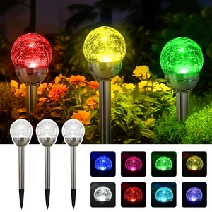 SOLPEX Solar Garden Lights Outdoor, 3 Pack Color Changing Solar Lights | Cracked Glass Ball Solar Lights Outdoor Decorative, Waterproof Outdoor Decor for Garden,Yard, Pathway, Patio SOLPEX Solar Garden Lights Outdoor, 3 Pack Color Changing Solar Lights | Cracked Glass Ball Solar Lights Outdoor Decorative, Waterproof Outdoor Decor for Garden,Yard, Pathway, Patio