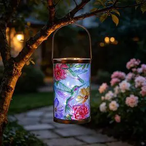Hanging Solar Lantern Outdoor Waterproof LED Hummingbird Solar Lights Outdoor Decorative Solar Lanterns Tabletop Lamp for Patio Garden Yard Decor Hanging Solar Lantern Outdoor Waterproof LED Hummingbird Solar Lights Outdoor Decorative Solar Lanterns Tabletop Lamp for Patio Garden Yard Decor