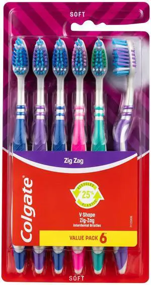 Toothbrush Zig Zag Soft 6pk Toothbrush Zig Zag Soft 6pk
