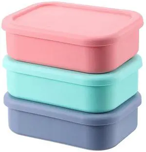 3 Pcs Silicone Bento Box for Adults, 27 Oz Reusable Bento Lunch Container with 3 Compartments, Leak Proof Silicone Lunch Box for Women Men, Microwave Dishwasher Freezer Safe (Multicolors) 3 Pcs Silicone Bento Box for Adults, 27 Oz Reusable Bento Lunch Container with 3 Compartments, Leak Proof Silicone Lunch Box for Women Men, Microwave Dishwasher Freezer Safe (Multicolors)