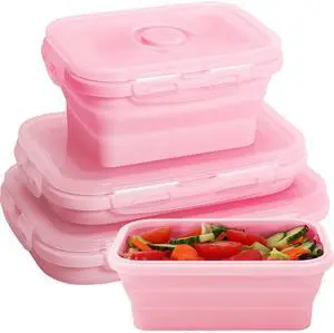 Collapsible Silicone Food Storage Containers with Lids,Set of 3 Silicone Lunch Box Containers,Foldable Meal Prep Container for Kitchen,Microwave & Dishwasher & Freezer Safe,BPA Free Collapsible Silicone Food Storage Containers with Lids,Set of 3 Silicone Lunch Box Containers,Foldable Meal Prep Container for Kitchen,Microwave & Dishwasher & Freezer Safe,BPA Free