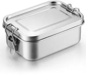 1 Pcs Stainless Steel Food Containers 1400ml Metal Bento Lunch Box Stainless Steel Food Storage Containers, Lockable Clips to Leak Proof, Reusable Dishwasher Snack Boxes for Work 1 Pcs Stainless Steel Food Containers 1400ml Metal Bento Lunch Box Stainless Steel Food Storage Containers, Lockable Clips to Leak Proof, Reusable Dishwasher Snack Boxes for Work