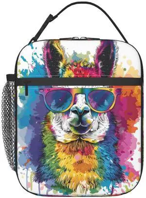 Colorful Llama Lunch Box for Women Men, Insulated Lunch Box, Reusable Lunch Bag for Office, Work, Picnic, Travel Colorful Llama Lunch Box for Women Men, Insulated Lunch Box, Reusable Lunch Bag for Office, Work, Picnic, Travel