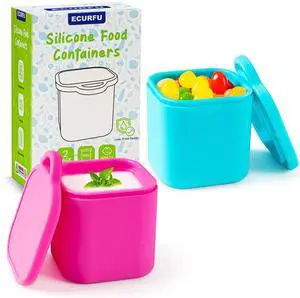Silicone Dips Containers, 2x 4 oz Salad Dressing Container To Go, Condiment Container with Lids, Compatible with Most Bento Lunch Box (Pink/Cyan) Silicone Dips Containers, 2x 4 oz Salad Dressing Container To Go, Condiment Container with Lids, Compatible with Most Bento Lunch Box (Pink/Cyan)