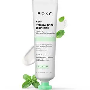 Boka Fluoride Free Toothpaste, Nano Hydroxyapatite Toothpaste, Appropriate for Sensitive Teeth - for Adult Oral Care - Ela Mint Flavor, 4 Fl Oz 1Pk Boka Fluoride Free Toothpaste, Nano Hydroxyapatite Toothpaste, Appropriate for Sensitive Teeth - for Adult Oral Care - Ela Mint Flavor, 4 Fl Oz 1Pk