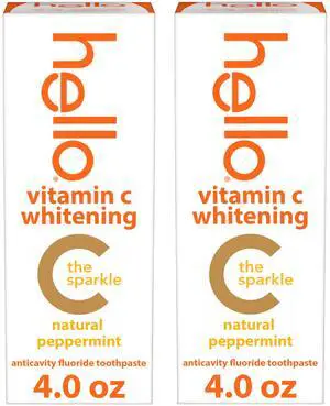 Vitamin C Whitening Toothpaste with Fluoride, Whitening SLS Free Toothpaste Pack, Up to 2 Shades Whiter Teeth, No Peroxide, Safe for Everyday Use, Natural Peppermint, 2 Pack, 4.0 Oz Tubes Vitamin C Whitening Toothpaste with Fluoride, Whitening SLS Free Toothpaste Pack, Up to 2 Shades Whiter Teeth, No Peroxide, Safe for Everyday Use, Natural Peppermint, 2 Pack, 4.0 Oz Tubes
