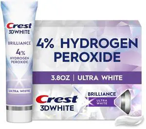 3D White Brilliance Pro Ultra White Teeth Whitening Toothpaste, 3.8 oz, Anticavity Fluoride Toothpaste, 4% Hydrogen Peroxide, Active Whitening Protection 3D White Brilliance Pro Ultra White Teeth Whitening Toothpaste, 3.8 oz, Anticavity Fluoride Toothpaste, 4% Hydrogen Peroxide, Active Whitening Protection