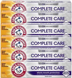 Toothpaste Complete Care Whole Mouth Protection, 6 Pack, Fresh Mint, Anticavity Fluoride Toothpaste with Baking Soda, Whitening Enamel Strengthening Paste, Travel Size 0.9 Oz Toothpaste Complete Care Whole Mouth Protection, 6 Pack, Fresh Mint, Anticavity Fluoride Toothpaste with Baking Soda, Whitening Enamel Strengthening Paste, Travel Size 0.9 Oz