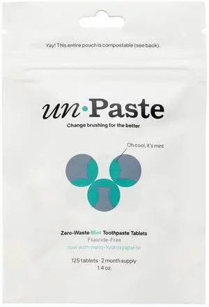 Fluoride Free Toothpaste Tablets, Mint, Nano Hydroxyapatite, Xylitol Free, Travel Friendly Resealable Pouch, Eco-Friendly 125ct / 2 Month Supply Fluoride Free Toothpaste Tablets, Mint, Nano Hydroxyapatite, Xylitol Free, Travel Friendly Resealable Pouch, Eco-Friendly 125ct / 2 Month Supply
