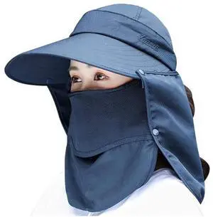 Wide Brim Sun Hat Multifunctional UPF 50 Protection Bucket Fishing Hat Cap (Navy) Wide Brim Sun Hat Multifunctional UPF 50 Protection Bucket Fishing Hat Cap (Navy)
