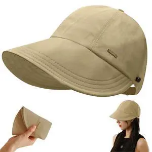 UPF 50+Womens Sun Hat Wide Brim Hat UV Protection Hiking Fishing Hats Adjustable Ponytail Packable Sun Cap Khaki UPF 50+Womens Sun Hat Wide Brim Hat UV Protection Hiking Fishing Hats Adjustable Ponytail Packable Sun Cap Khaki