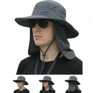 Sun Hat Bucket Hats for Men Women,Outdoor Wide Brim Fishing Hat with Detachable Face Cover & Neck Flap UV Protection DeepGrey Sun Hat Bucket Hats for Men Women,Outdoor Wide Brim Fishing Hat with Detachable Face Cover & Neck Flap UV Protection DeepGrey