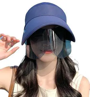 Wide Brim Sun Hat for Women Goggles UV Protection Beach Visor Cap Sports Golf Hiking 2025 Navy Blue Wide Brim Sun Hat for Women Goggles UV Protection Beach Visor Cap Sports Golf Hiking 2025 Navy Blue