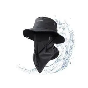 Outdoor Wide-Brimmed Sun Hat,Fishing Hat,Suitable for Beach Fishing, Hiking,Camping,with Breathable Mesh Cooling Silk Mask to Block Mosquitoes(Hat + Mask)(Black) Outdoor Wide-Brimmed Sun Hat,Fishing Hat,Suitable for Beach Fishing, Hiking,Camping,with Breathable Mesh Cooling Silk Mask to Block Mosquitoes(Hat + Mask)(Black)