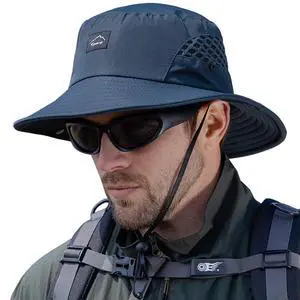 Fishing Hat, UPF50+ Wide Brim Sun Hat for Men Women, UV Protection Hiking Beach Bucket Hats Summer Safari Hat (Navy Blue-1) Fishing Hat, UPF50+ Wide Brim Sun Hat for Men Women, UV Protection Hiking Beach Bucket Hats Summer Safari Hat (Navy Blue-1)