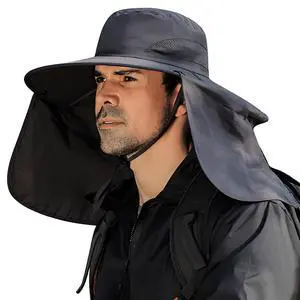 Fishing Hat for Men&Women,Outdoor UV Waterproof Wide Brim Bucket Hat,UPF50+ Sun Hat with Neck Flap Dark Grey Fishing Hat for Men&Women,Outdoor UV Waterproof Wide Brim Bucket Hat,UPF50+ Sun Hat with Neck Flap Dark Grey