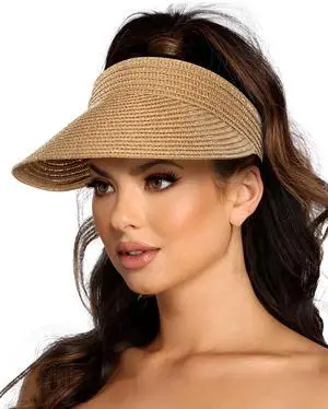 Beach Sun Visor Hats for Women, Wide Brim UPF50+ Sun Protection Straw Hat Packable Foldable for Summer Khaki Beach Sun Visor Hats for Women, Wide Brim UPF50+ Sun Protection Straw Hat Packable Foldable for Summer Khaki
