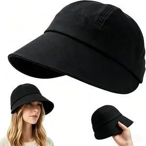 Adjustable UPF Sunscreen Baseball Hat, Wide Brim Baseball Cap for Women & Men, UV Protection Hat, UPF 50+Womens Packable Sun Caps for Hiking, Camping, Outdoor Sports Black Adjustable UPF Sunscreen Baseball Hat, Wide Brim Baseball Cap for Women & Men, UV Protection Hat, UPF 50+Womens Packable Sun Caps for Hiking, Camping, Outdoor Sports Black