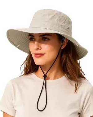 Waterproof Bucket Rain Hat for Women Wide Brim Summer UPF50+ Cowboy Sun Hat Men Foldable Soft Floppy Beach Hat Beige Waterproof Bucket Rain Hat for Women Wide Brim Summer UPF50+ Cowboy Sun Hat Men Foldable Soft Floppy Beach Hat Beige