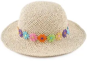 Toddler Straw Hat Cute Baby Girl Sun Hats Outdoor Summer Beach Hat for Girls (52cm, Colorful Flowers-Beige) Toddler Straw Hat Cute Baby Girl Sun Hats Outdoor Summer Beach Hat for Girls (52cm, Colorful Flowers-Beige)