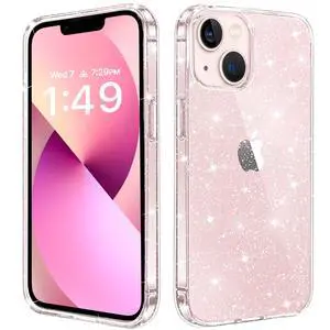 Compatible with iPhone 13 Case, Clear Glitter Soft TPU Shockproof Protective Bumper Cover, Sparkle Bling Sparkly Cute Slim Women Girls Phone Case for iPhone 13, 6.1inch Compatible with iPhone 13 Case, Clear Glitter Soft TPU Shockproof Protective Bumper Cover, Sparkle Bling Sparkly Cute Slim Women Girls Phone Case for iPhone 13, 6.1inch