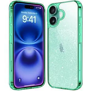 Compatible with iPhone 16 Case Clear Glitter, Hard PC Back Shockproof Protective Bumper Cover, Sparkle Bling Sparkly Cute Slim Women Girls Phone Case Compatible with iPhone 16 Case Clear Glitter, Hard PC Back Shockproof Protective Bumper Cover, Sparkle Bling Sparkly Cute Slim Women Girls Phone Case